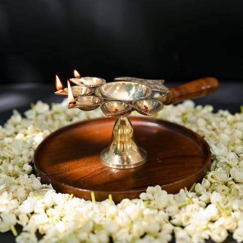 Samskara Home Archana Panch Aarti Diya With Handle